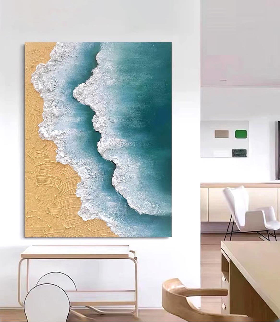 波砂 28 ビーチアート壁装飾海岸油絵